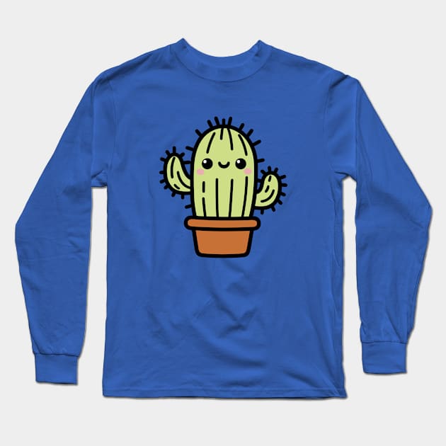 Cute Cactus Long Sleeve T-Shirt by KayBee Gift Shop